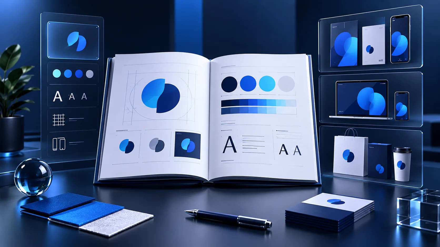 brand strategy, identity, and visual system workspace for brand guidelines