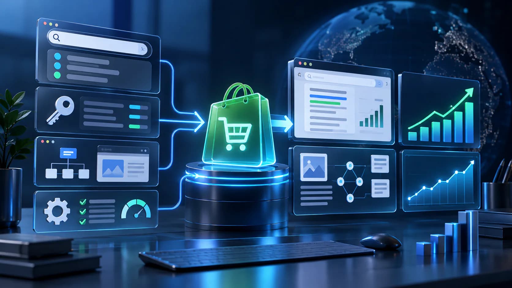 SEO search visibility and organic performance dashboard for shopify seo