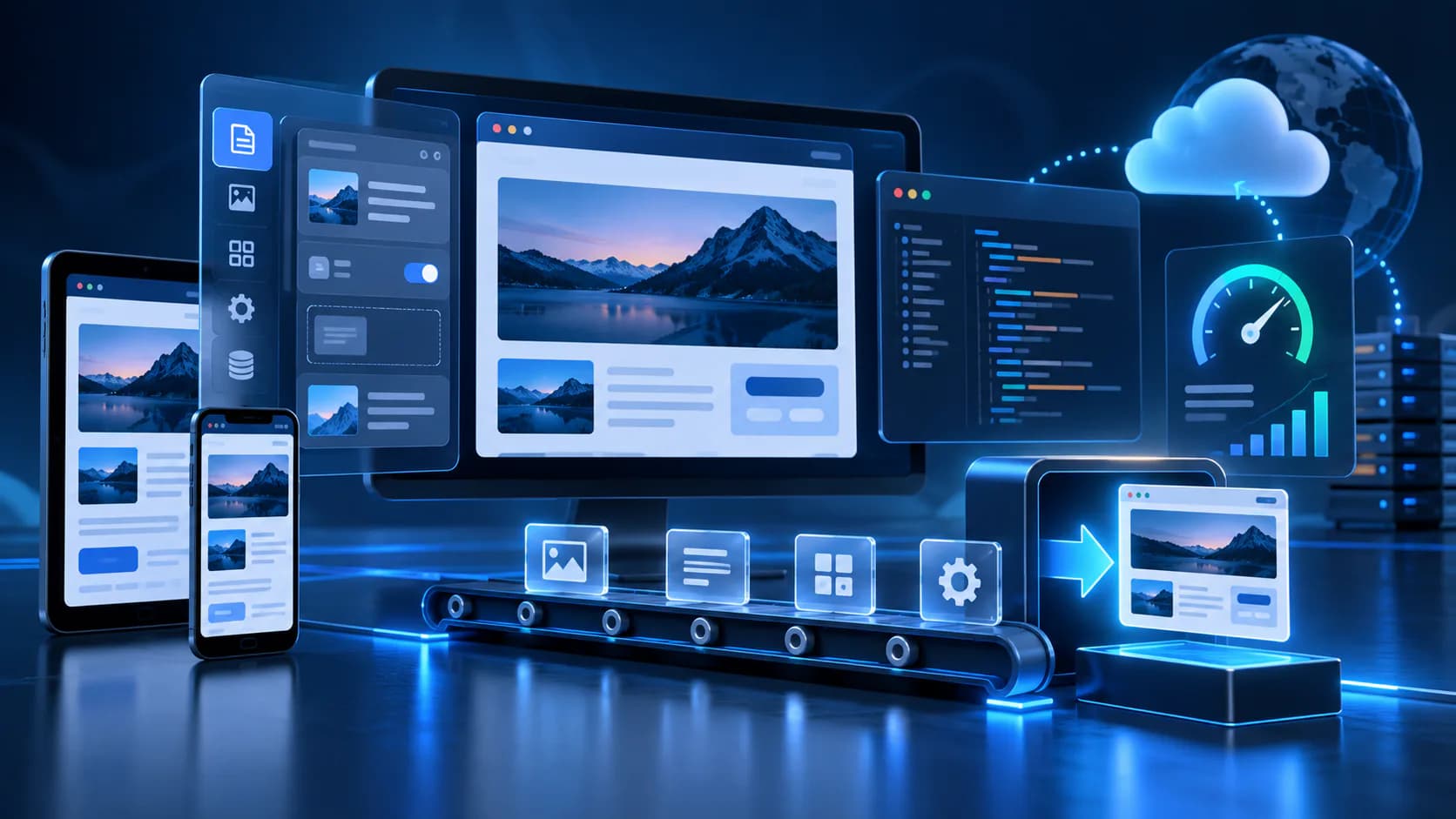 Website maintenance workflow with monitoring, updates, and support checks