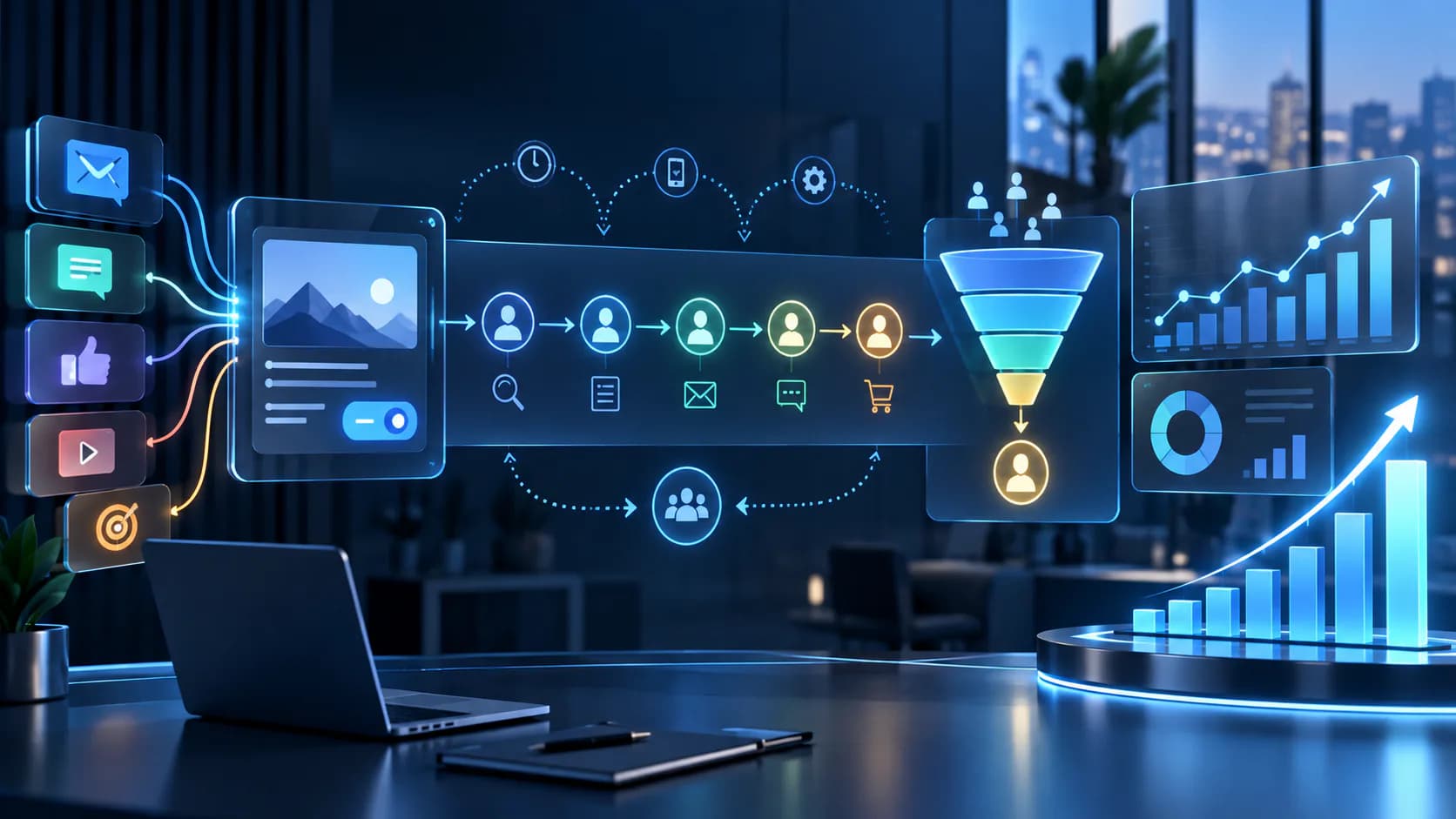 digital marketing campaign and growth analytics dashboard for marketing automation