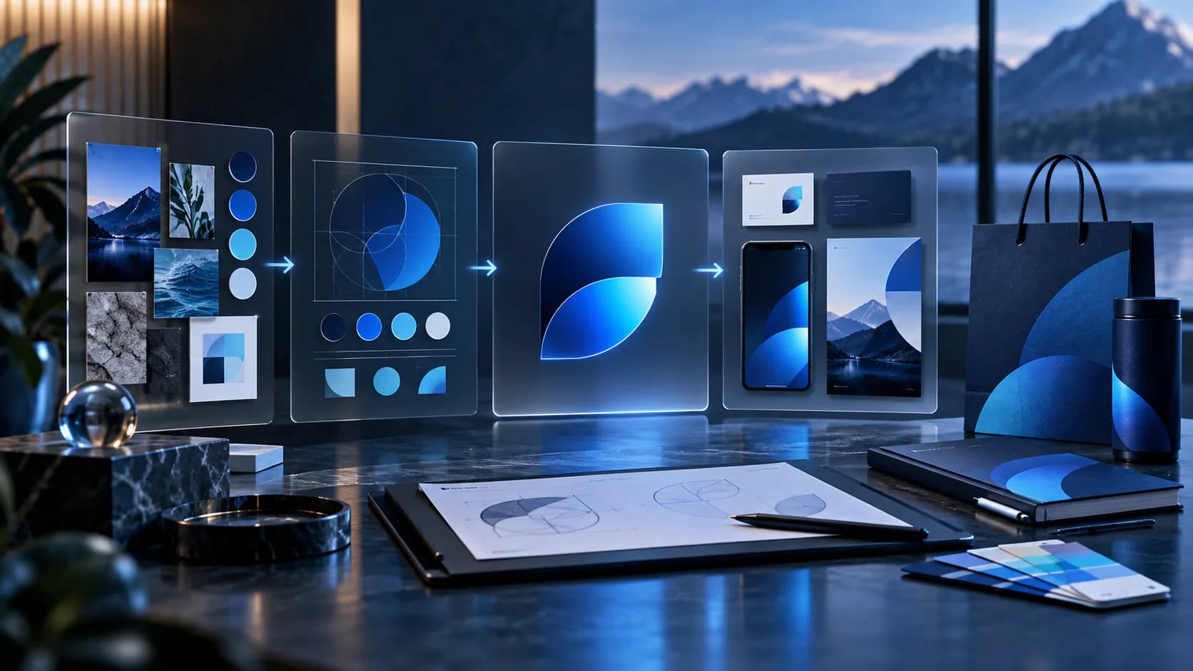 brand strategy, identity, and visual system workspace for visual identity